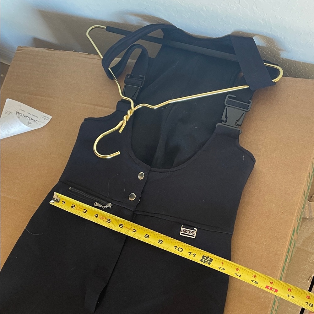 Black Ski Overalls with Adjustable Straps 53% wool WARM winter insulated pants s - Picture 4 of 16